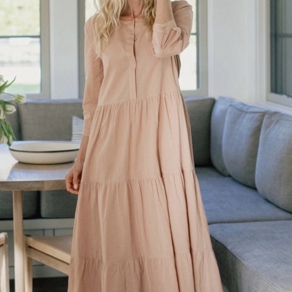 Jenni Kayne Dress James Midi Tiered in Dusk Pink Sz. XXL - Picture 2 of 7